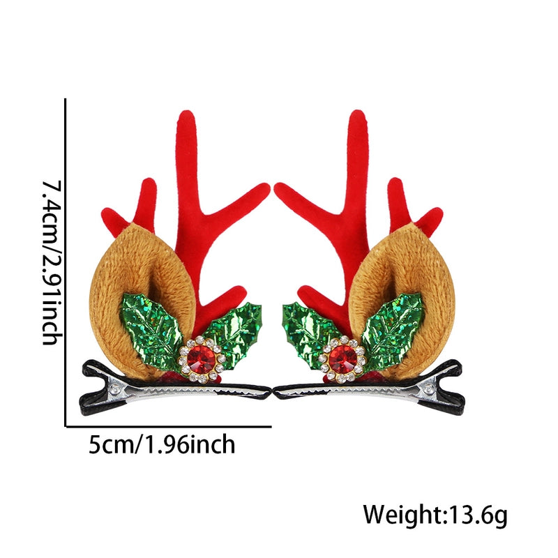 Christmas Cartoon Style Cute Bell Elk Family Gathering Party