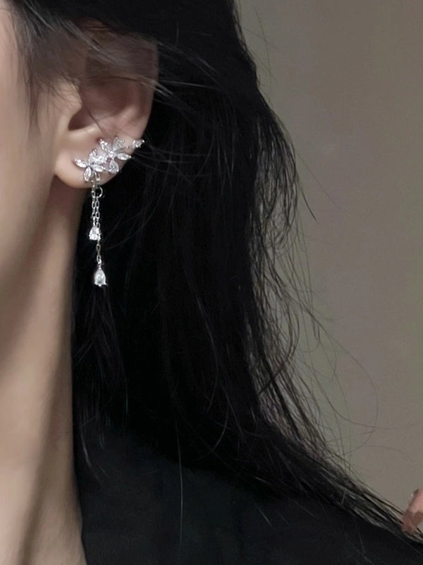 1 Pair Cute Sweet Heart Shape Bow Knot Imitation Pearl Alloy Copper Drop Earrings