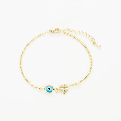 Copper Elegant Gold Plated Leaves Heart Shape Zircon Bracelets