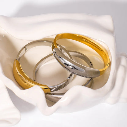 IG Style Geometric Stainless Steel Electroplating Bangles