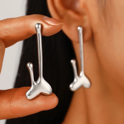 1 Pair Retro Minimalist Commute Geometric 304 Stainless Steel 18K Gold Plated Ear Studs