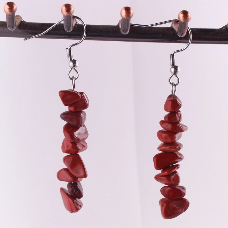 Fashion Irregular Natural Stone Handmade Drop Earrings 1 Pair