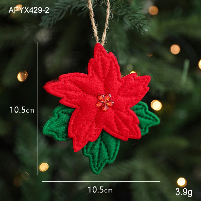 Christmas Cartoon Style Minimalist Christmas Tree Floral Cloth Holiday Daily Selfie Hanging Ornaments Decorations Hanging Ornaments