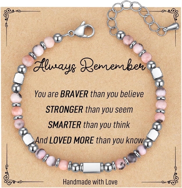 Minimalist Classic Style Round 304 Stainless Steel Natural Stone Bracelets In Bulk