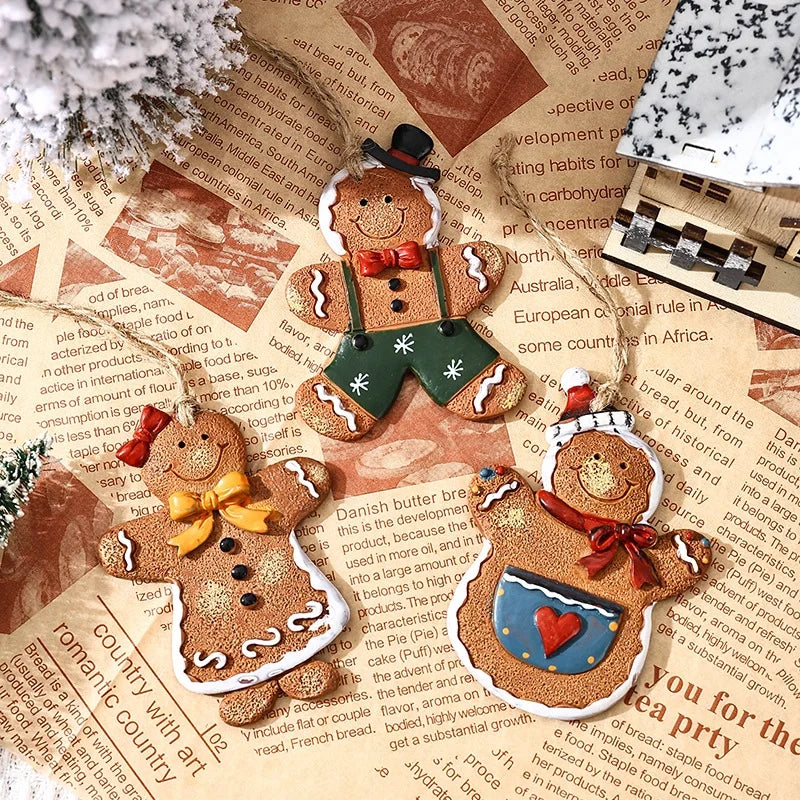 Christmas Cute Gingerbread Resin Party Festival Hanging Ornaments