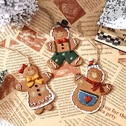 Christmas Cute Gingerbread Resin Party Festival Hanging Ornaments