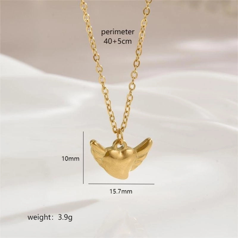 Stainless Steel 18K Gold Plated Minimalist Polishing Plating Star Heart Shape Bow Knot Pendant Necklace
