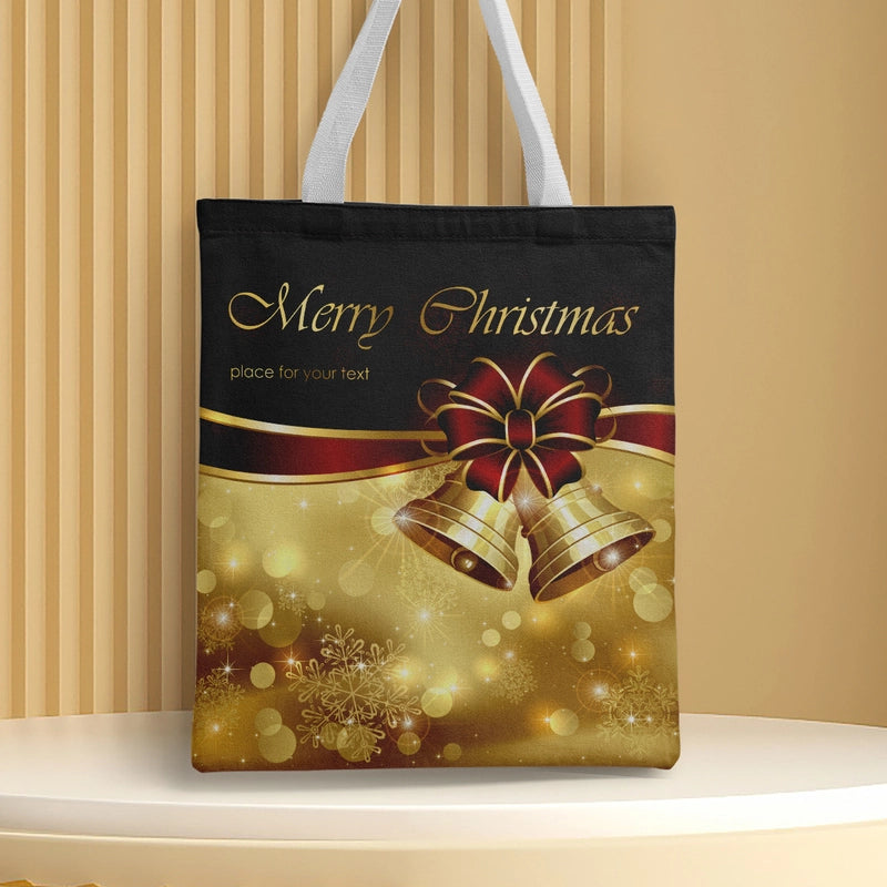 Christmas Unisex Polyester Christmas House Christmas Tree Santa Claus Cute Square Open Handbag