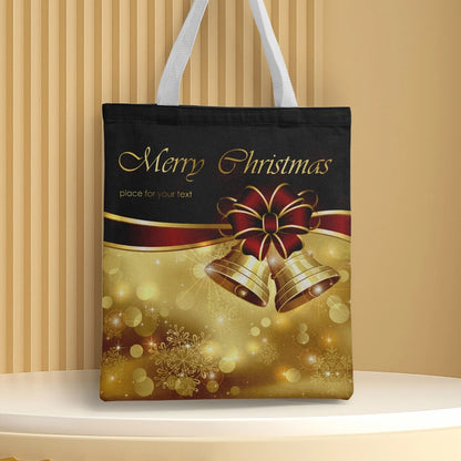 Christmas Unisex Polyester Christmas House Christmas Tree Santa Claus Cute Square Open Handbag