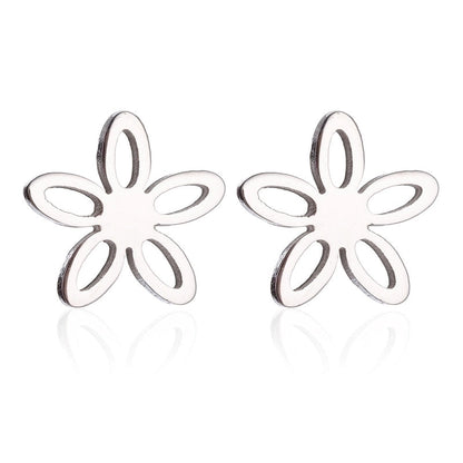 1 Pair Fashion Snowflake Plating 304 Stainless Steel 18K Gold Plated Ear Studs