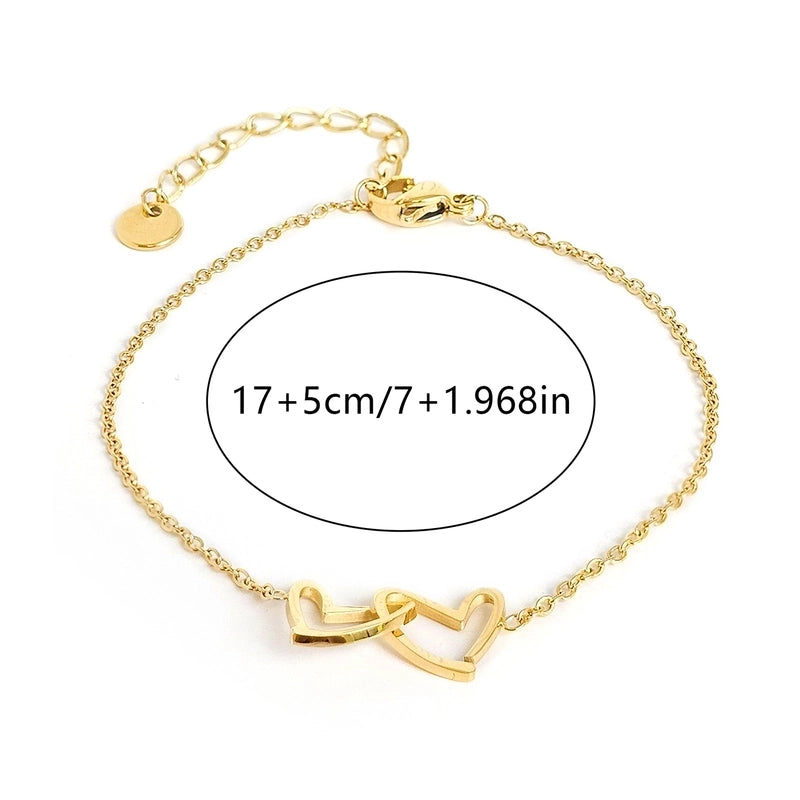 304 Stainless Steel 18K Gold Plated Minimalist Classic Style Plating Solid Color Bracelets Necklace