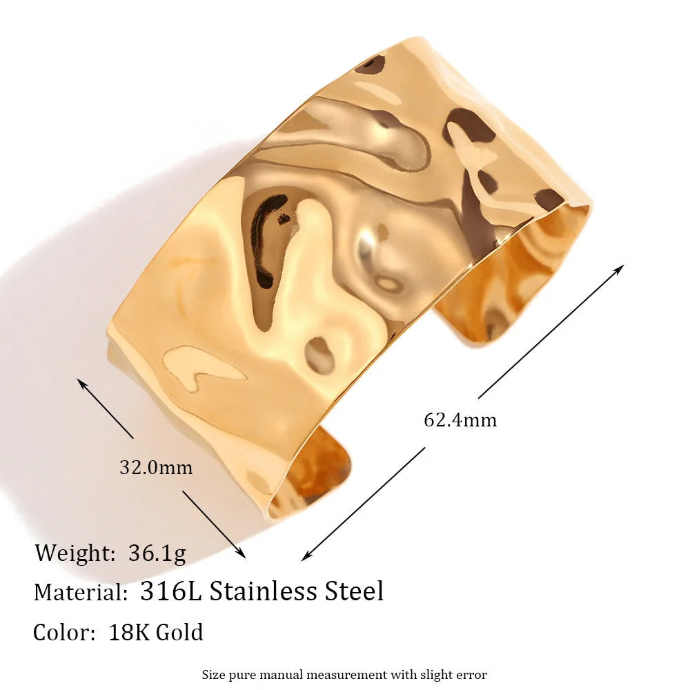 Fashion Circle Stainless Steel 18K Gold Plated Bangles