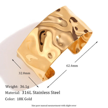 Fashion Circle Stainless Steel 18K Gold Plated Bangles