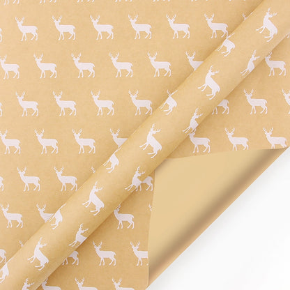 Christmas Cute Snowflake Elk Kraft Paper Party Gift Wrapping Supplies