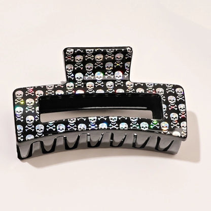 Halloween Hip-Hop Retro Funny Women's Printing Pumpkin Skull Plastic Hair Claws