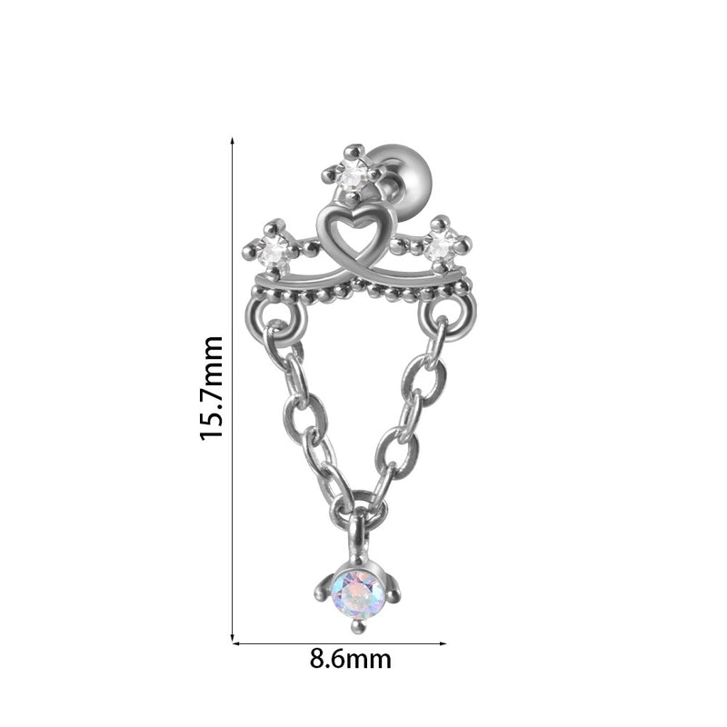 1 Piece Ear Cartilage Rings & Studs Elegant Glam Flower 304 Stainless Steel Copper Inlay Zircon