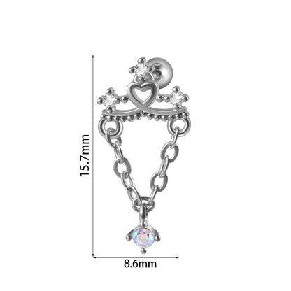 1 Piece Ear Cartilage Rings & Studs Elegant Glam Flower 304 Stainless Steel Copper Inlay Zircon