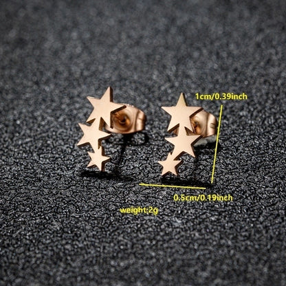 1 Pair Minimalist Classic Style Round Star Moon Hollow Out 304 Stainless Steel 18K Gold Plated Ear Studs