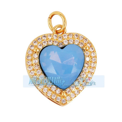 1 Piece Copper Geometric Heart Shape Snowflake Pendant Jewelry Accessories