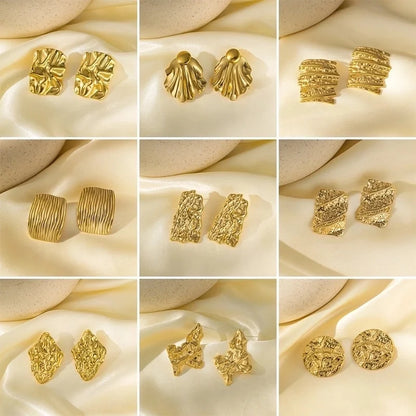 1 Pair Basic Modern Style Classic Style C Shape Irregular Heart Shape Irregular Plating 304 Stainless Steel Ear Studs