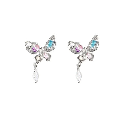 1 Pair IG Style Geometric Plating Inlay Alloy Artificial Pearls Rhinestones Opal Earrings