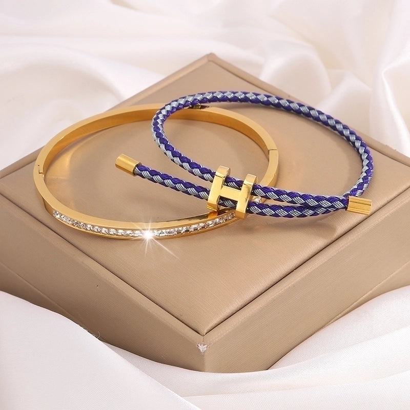 Casual Minimalist Classic Style Solid Color 304 Stainless Steel Bangle In Bulk