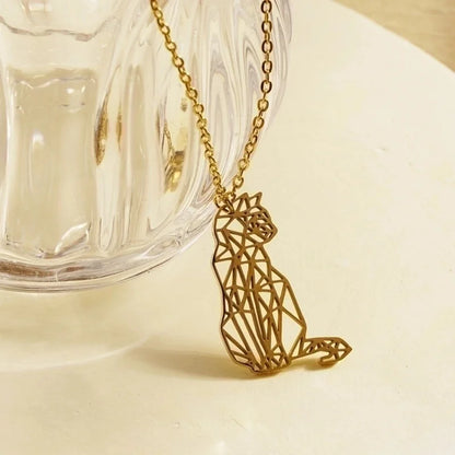 304 Stainless Steel 18K Gold Plated Minimalist Plating Hollow Out Animal Pendant Necklace