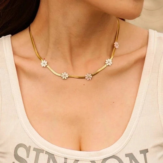 Retro Minimalist Irregular Titanium Steel Inlay Artificial Gemstones Earrings Necklace