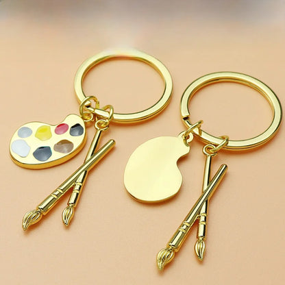 Artistic Oil Painting Metal Unisex Bag Pendant Keychain
