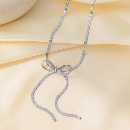 Elegant Sweet Streetwear Bow Knot Titanium Steel Plating Bracelets Earrings Necklace