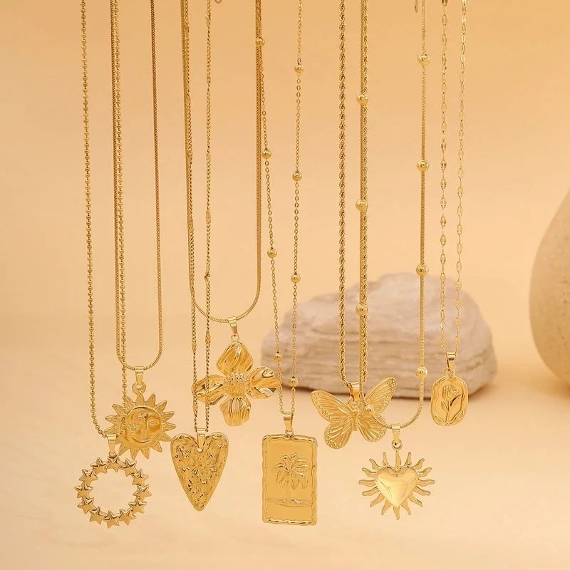 Elegant Streetwear Commute Irregular 304 Stainless Steel 18K Gold Plated Irregular Pendant Necklace