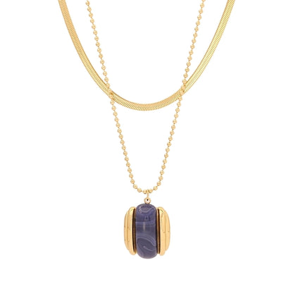 Elegant Minimalist Oval 304 Stainless Steel 18K Gold Plated Earrings Necklace