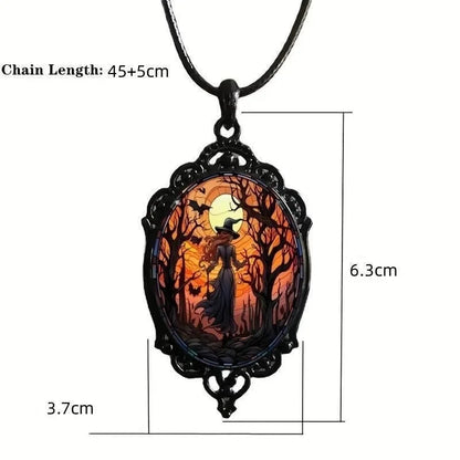 Casual Cool Style Crow Human Bat Alloy Leather Rope Pendant Necklace