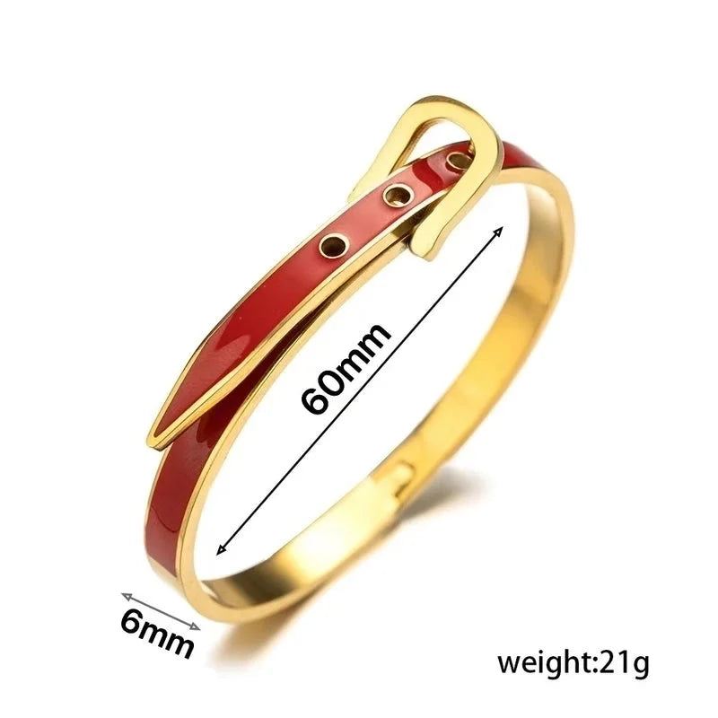 Minimalist Round Titanium Steel 18K Gold Plated Bangle In Bulk Stainless Steel Bracelets