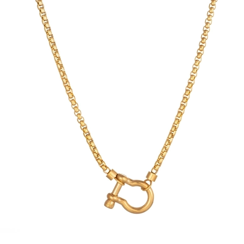 IG Style Minimalist Geometric Titanium Steel Plating Pendant Necklace