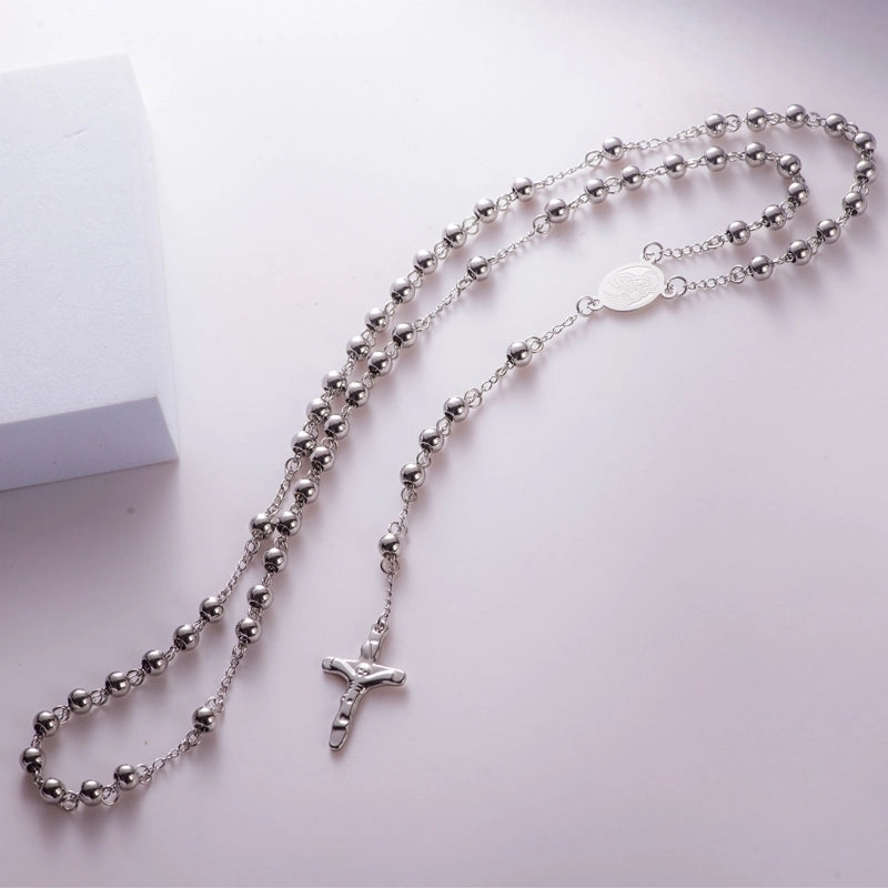 Classical Christmas Classic Style Cross 304 Stainless Steel Beaded Plating Christmas Easter Unisex Pendant Necklace