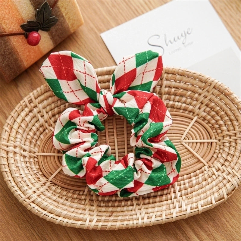 Christmas Retro Women's Polka Dots Handmade Hair Tie