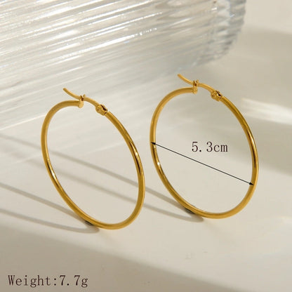 1 Pair Basic Exaggerated Luxurious Solid Color 304 Stainless Steel 18K Gold Plated Earrings