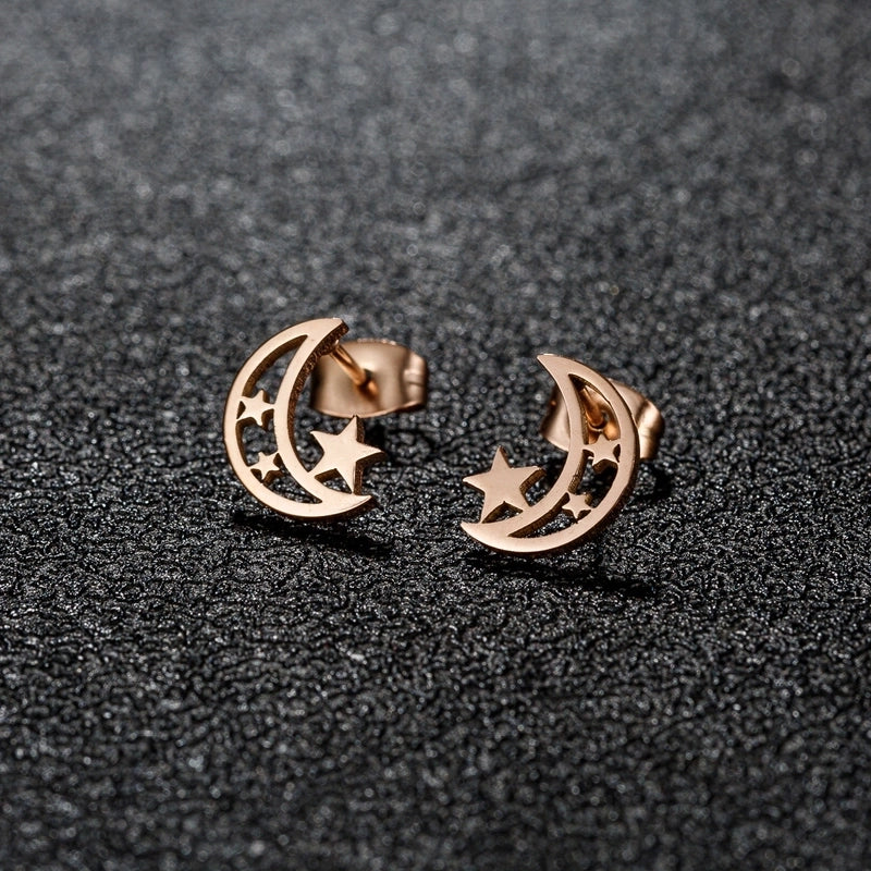 1 Pair Minimalist Classic Style Geometric Polishing Plating 304 Stainless Steel 18K Gold Plated Ear Studs
