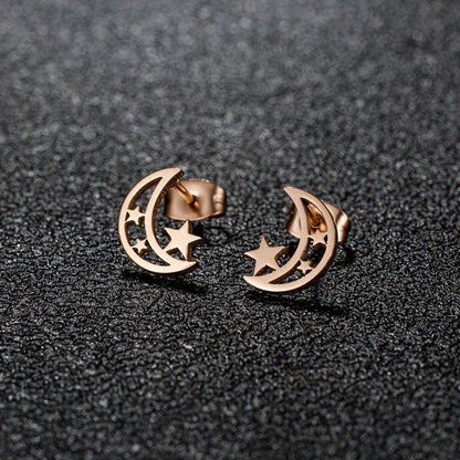 1 Pair Minimalist Classic Style Geometric Polishing Plating 304 Stainless Steel 18K Gold Plated Ear Studs