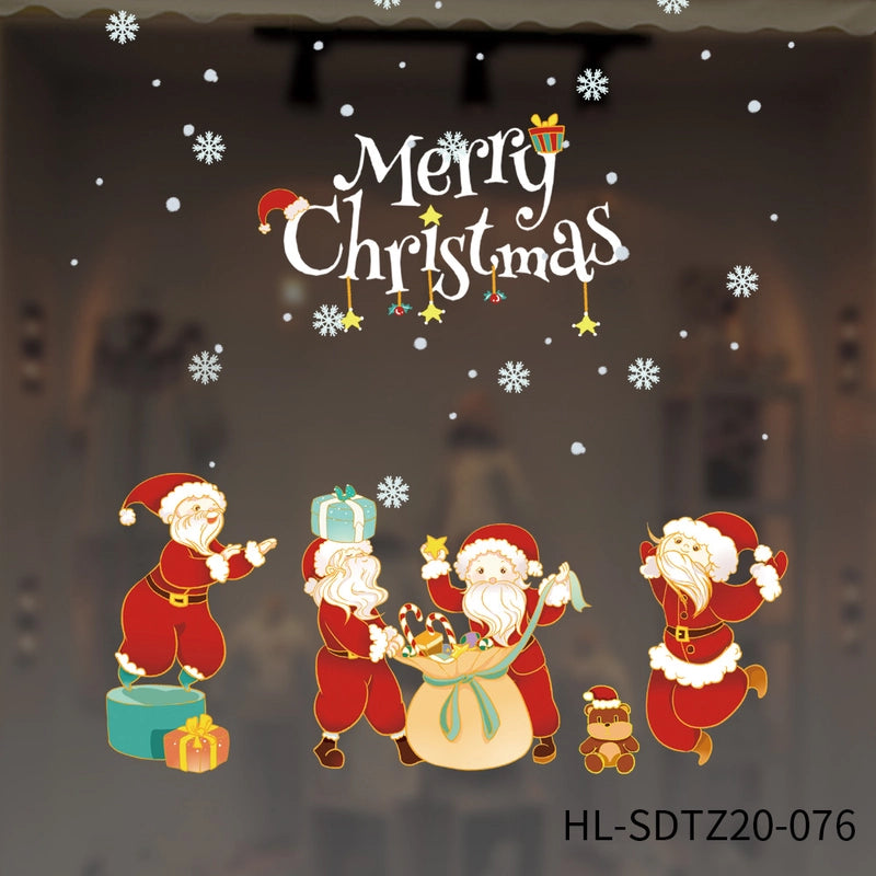 Christmas Nordic Style Christmas Hat Christmas Tree Santa Claus Party Festival Car Window Stickers Static Sticker