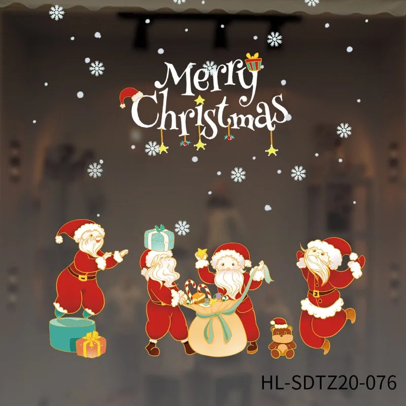 Christmas Nordic Style Christmas Hat Christmas Tree Santa Claus Party Festival Car Window Stickers Static Sticker