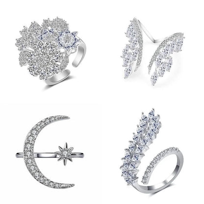 1 Piece Fashion Butterfly Copper Inlay Zircon Open Ring