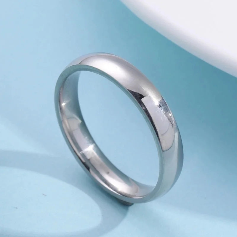 Minimalist Round Titanium Steel Plating Rings