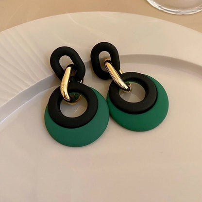 Retro Bear Heart Shape Bow Knot Arylic Alloy Cloth Enamel Artificial Pearls Rhinestones Opal Women\'s Earrings 1 Pair