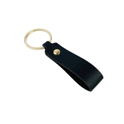 Creative Solid Color Pu Keychain Simple Couple Leather Car Key Ring Metal Universal Bag Strap Buckle Office Culture Accessories