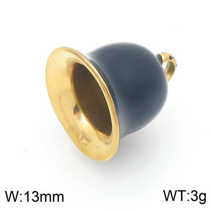 Stainless Steel Colorful Enamel Oil Drop Bell Pendant Christmas Gift Series Colorful Diy Accessories Pendant