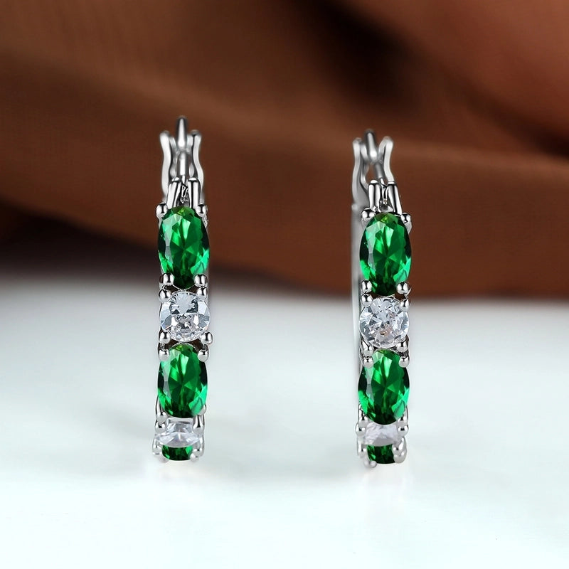 1 Pair Fashion Geometric Copper Inlay Zircon Earrings