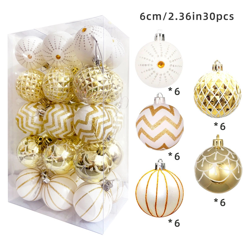 6cm30 Christmas Decorations Electroplated Plastic Painted Ball Christmas Ball Suit Ball Pendant