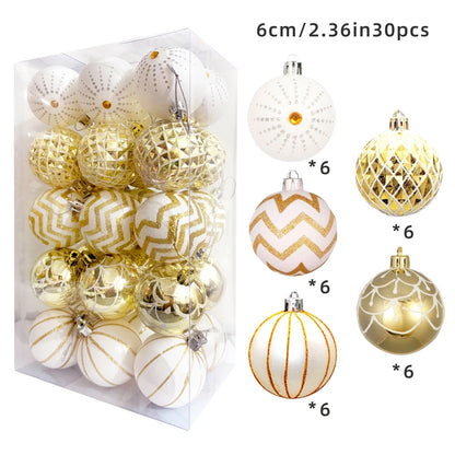 6cm30 Christmas Decorations Electroplated Plastic Painted Ball Christmas Ball Suit Ball Pendant